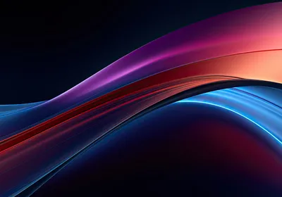 Abstract waves in red, orange, blue, and purple on a black background. Abstract waves in red, orange, blue, and purple on a black background.